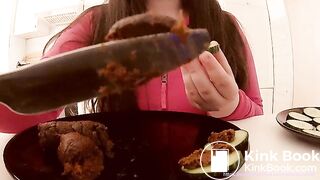 Fresh scat meal for my slave  LucyScat