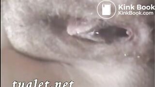 Girl with hairy hole piss and shit - Pooping and pissing gir