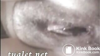 Girl with hairy hole piss and shit - Pooping and pissing gir