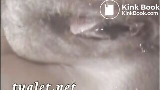 Girl with hairy hole piss and shit - Pooping and pissing gir