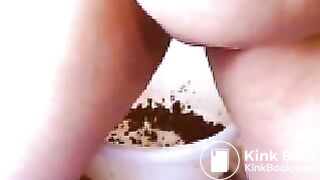 Shitting in a bowl and smearing it on my boobs