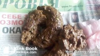 Girl Pooping Out Big Turd