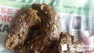 Girl Pooping Out Big Turd