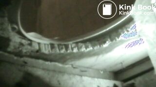 Girl squeezes out a long turd