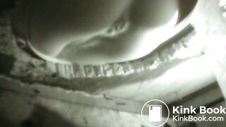 Girl squeezes out a long turd