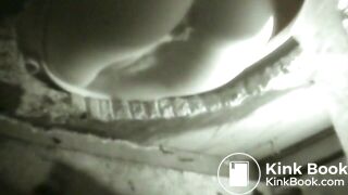 Girl squeezes out a long turd