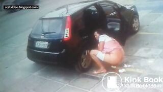 Girl Caught Shitting In Public