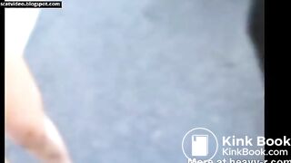 Lady Walking In Public WIth Shit On Her Face