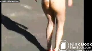 Lady Walking In Public WIth Shit On Her Face