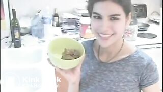 Stunningly Latina Girl Taking Shit