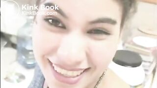 Stunningly Latina Girl Taking Shit