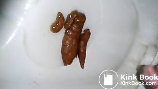 Farting and shitting on toilet