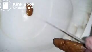 Farting and shitting on toilet