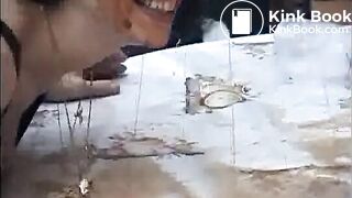 Pervert Girl Makes Mask Of Shit