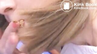 Girl fingers her wonderful ass and shits