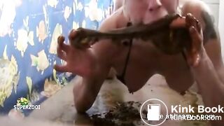 Pooping panties and eating shit