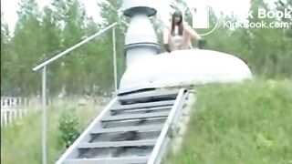 Sexy Brunette Pisses and Shits in a Park