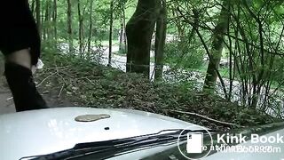 Taking A Piss And Shit On Car Hood