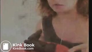 Beautiful girl taking big shit