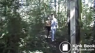French dirty threesome in the woods