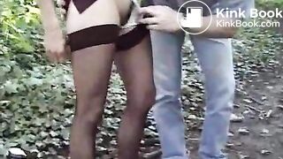 French dirty threesome in the woods