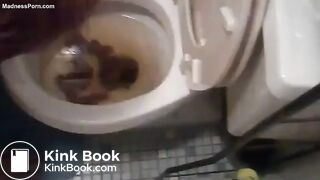 amateur mature redhead eats shit from toilet