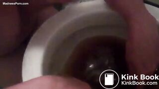 amateur mature redhead eats shit from toilet