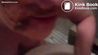 amateur mature redhead eats shit from toilet