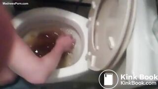 amateur mature redhead eats shit from toilet