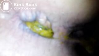 Nasty girl poops morning after messy anal session