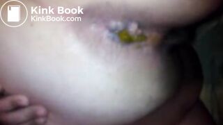 Nasty girl poops morning after messy anal session