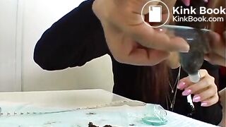 Condom with shit instead of dildo