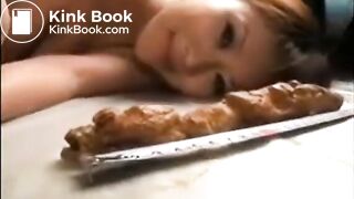 Cute Girl Eating Shit