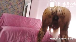 milf covered with shit