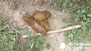 Lesbians shitting in the woods