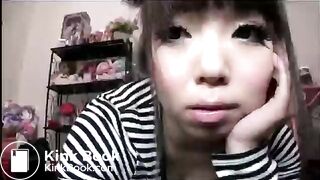 Pooping out dildo with shit and war face and body makeup