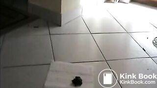 Pretty amateur chick shits on the toilet paper - Scat Video Collection