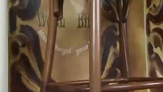 Brunette Masturbates, Pisses and Shits in Bar