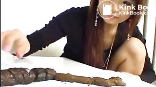 ASIAN BATES WITH HER OWN POOP