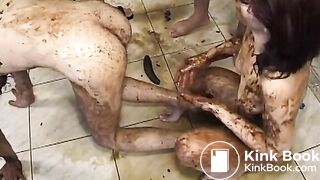 Scat enema to face