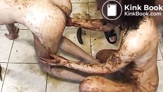 Scat enema to face