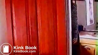 Pretty brunette mades a lot of poop