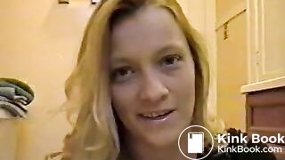 lady shits on newspaper