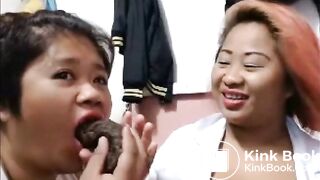 Messy Asian Scat Student