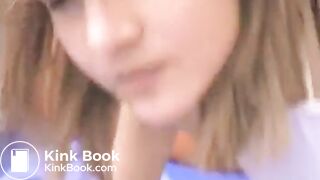 Bautiful girl shitting and tasting