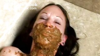 Brunette Girl Gets Crapped On