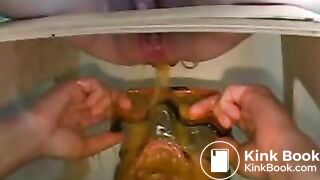 Extreme scat eating slave man