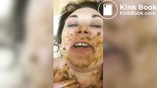 Scat eating with lots of puke and facial