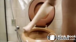 Girl Shitting On The Toilet