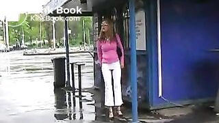 girl pooping in the pants in the street 3